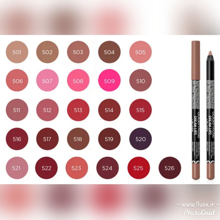 رنگ بندی مداد دور لب گلدن رز