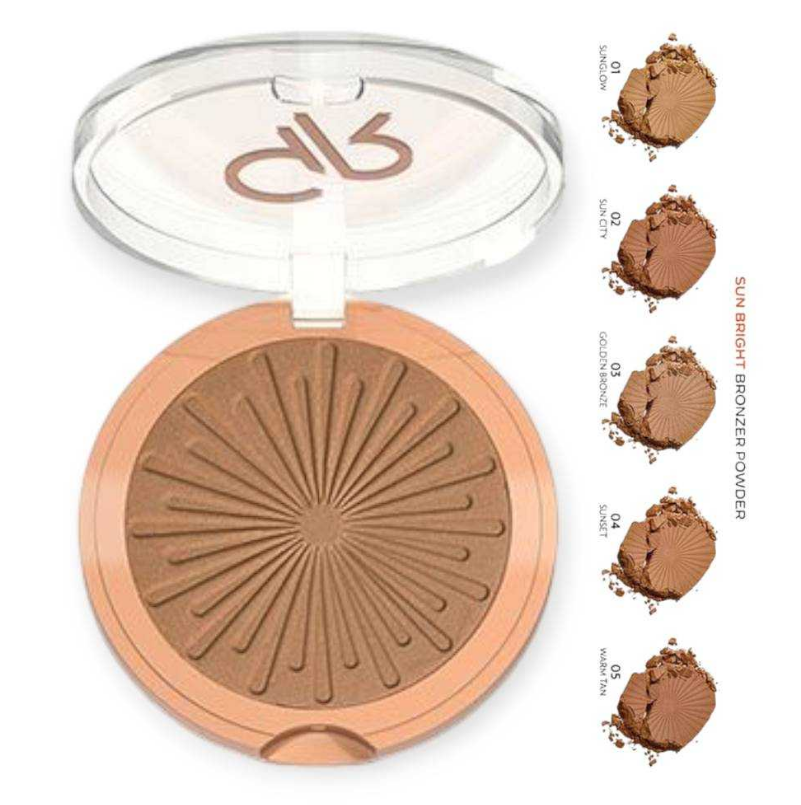 برنزر پودری سان برایت گلدن‌رز GOLDEN ROSE مدل Sun Bright تمام رنگ ها